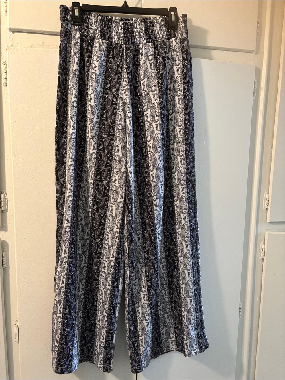 Striped Paisley Maxi Skirt - Black & White